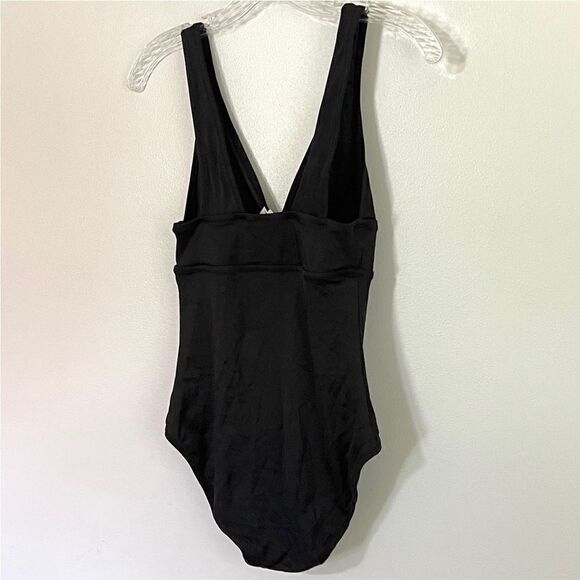 J.Crew Heritage Triangle Plunge Tank One Piece Swimsuit Black 4 - Picture 8 of 12